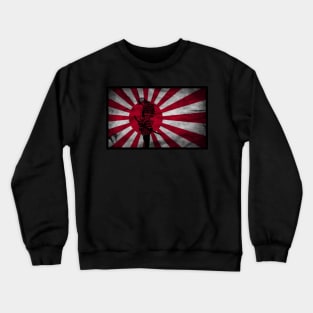 Samurai Shogun in front of Japanese flag Crewneck Sweatshirt